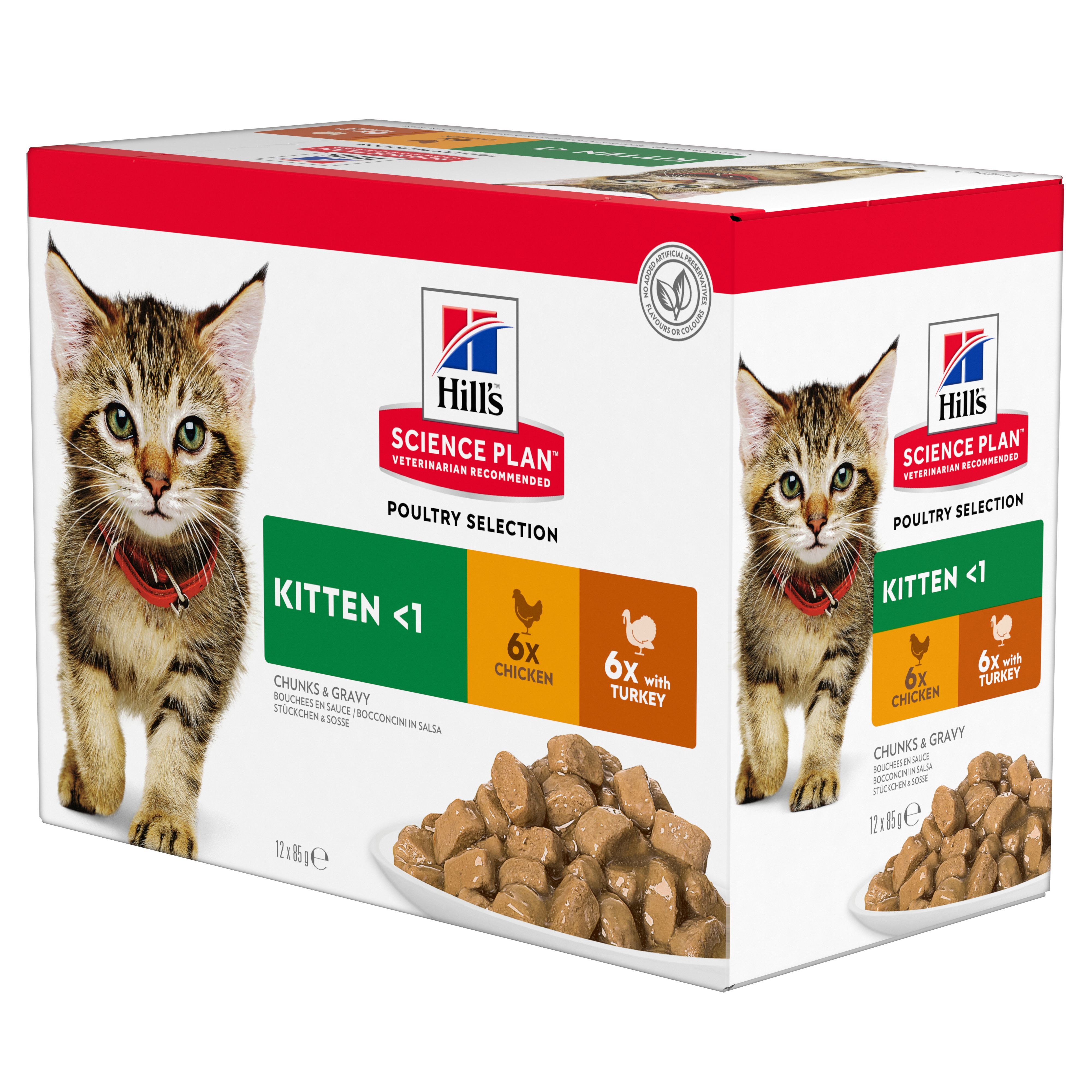 Hill's Science Plan Feline Kitten Piletina & Puretina 12 x 85g
