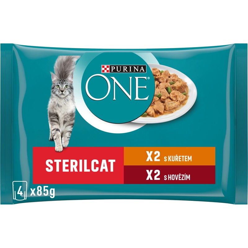 PURINA ONE STERILCAT piletina i govedina u umaku 4 x 85 g
