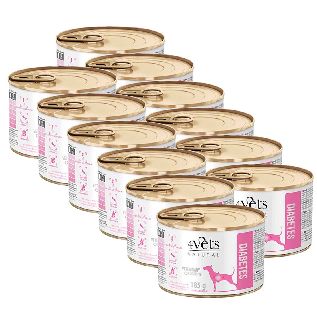 4Vets Natural Veterinary Exclusive DIABETES 12 x 185 g