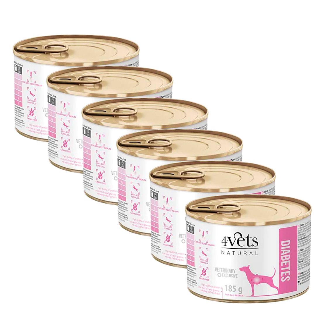 4Vets Natural Veterinary Exclusive DIABETES 6 x 185 g