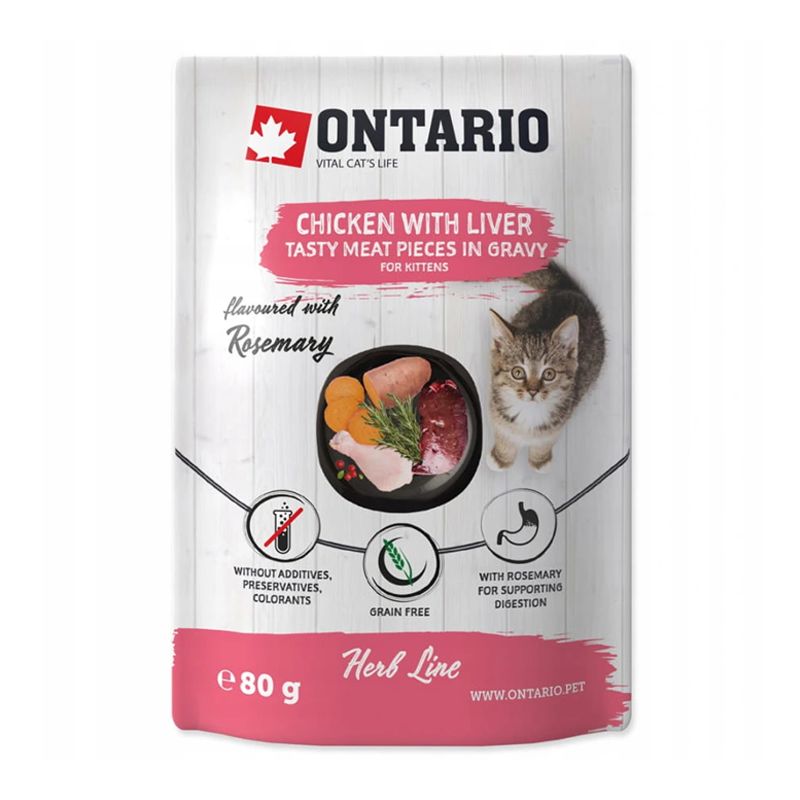 Ontario Herb vrećica za mačiće piletina 80 g