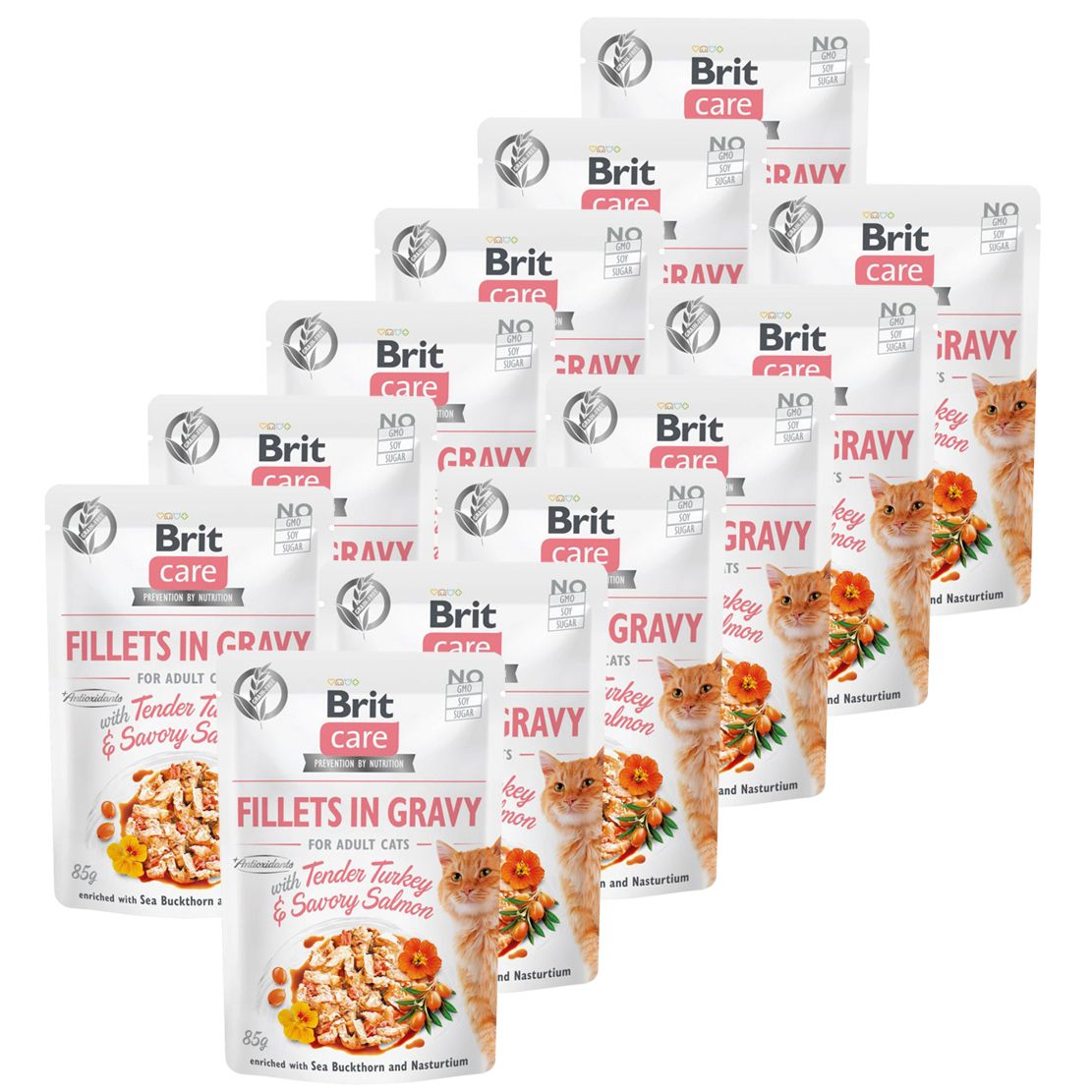 Brit Care Cat Fillets in Gravy Turkey & Salmon 12 x 85 g