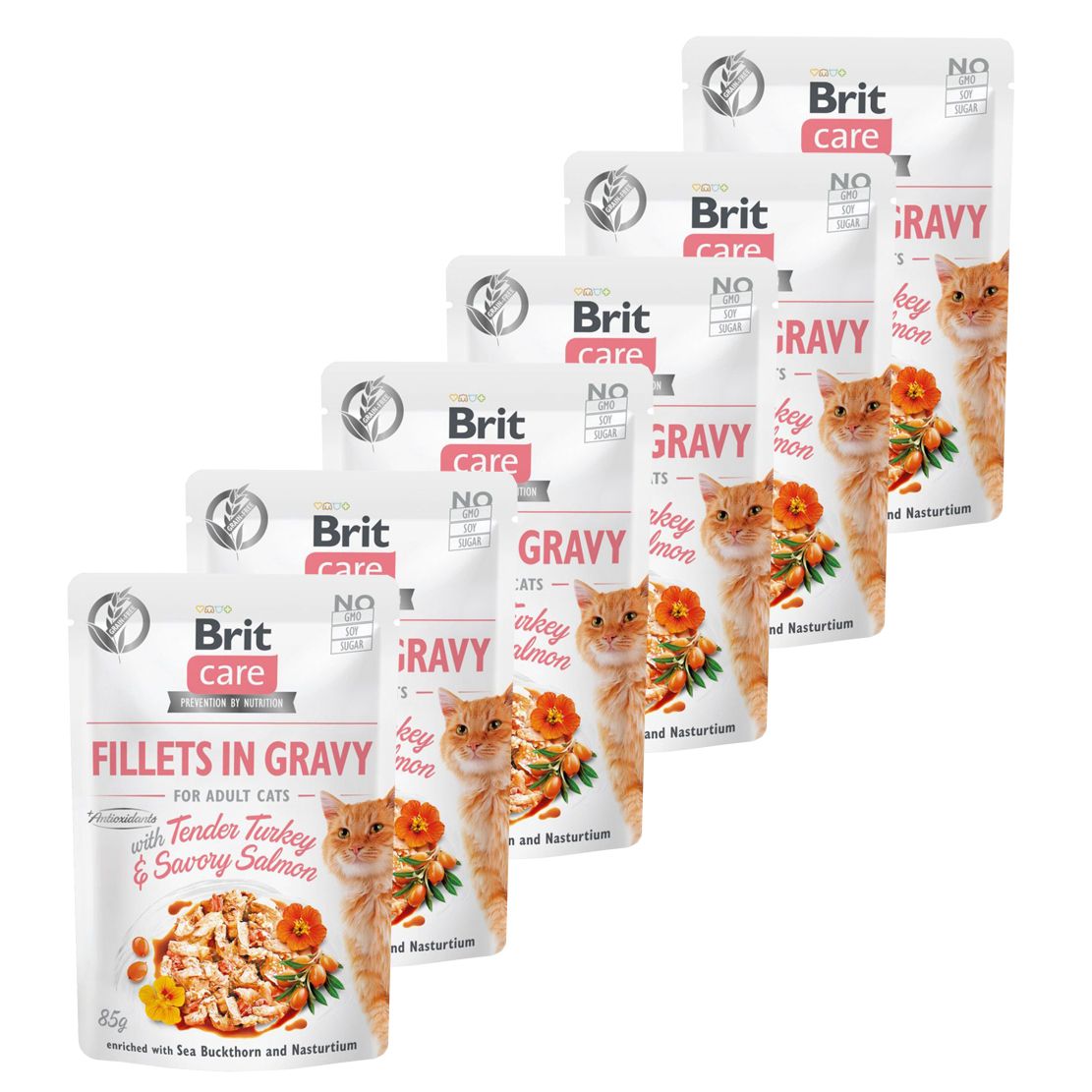 Brit Care Cat Fillets in Gravy Turkey & Salmon 6 x 85 g