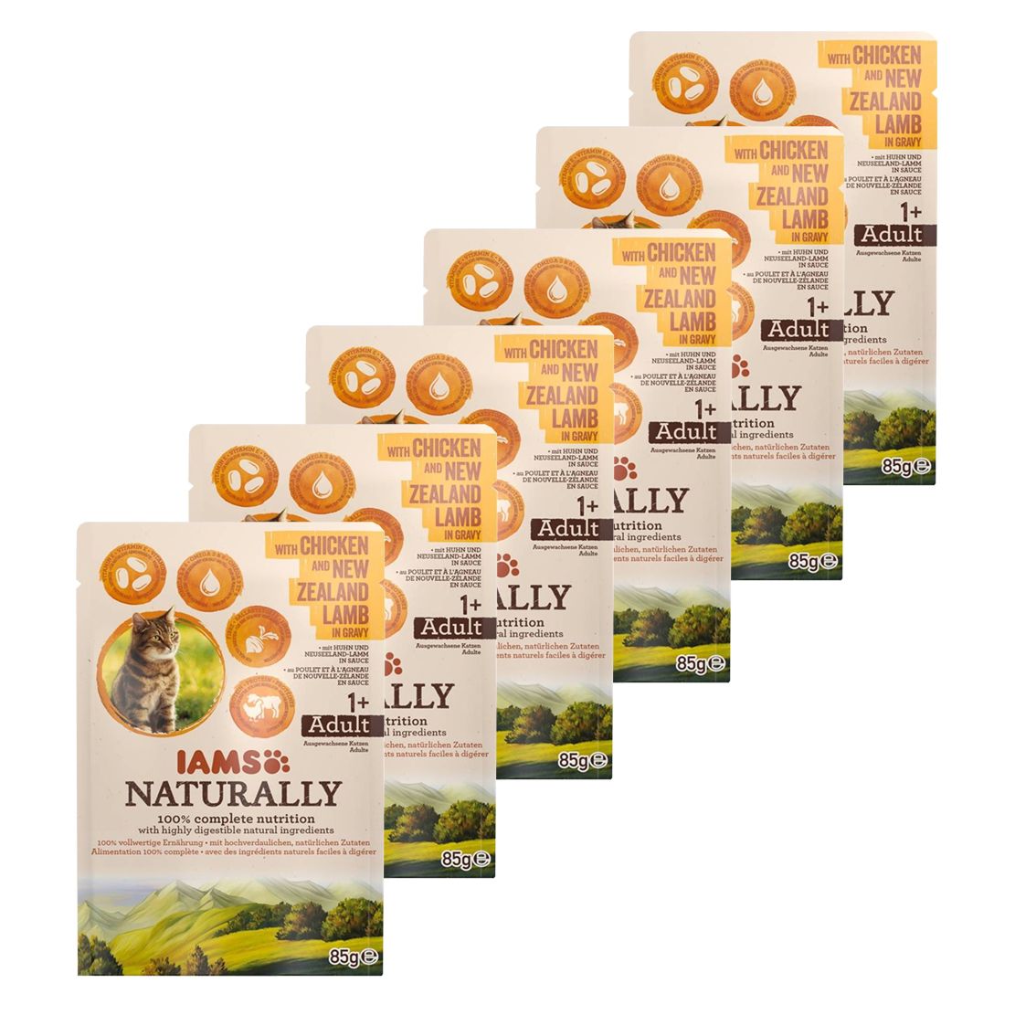 IAMS Naturally Chicken & Lamb 6 x 85 g