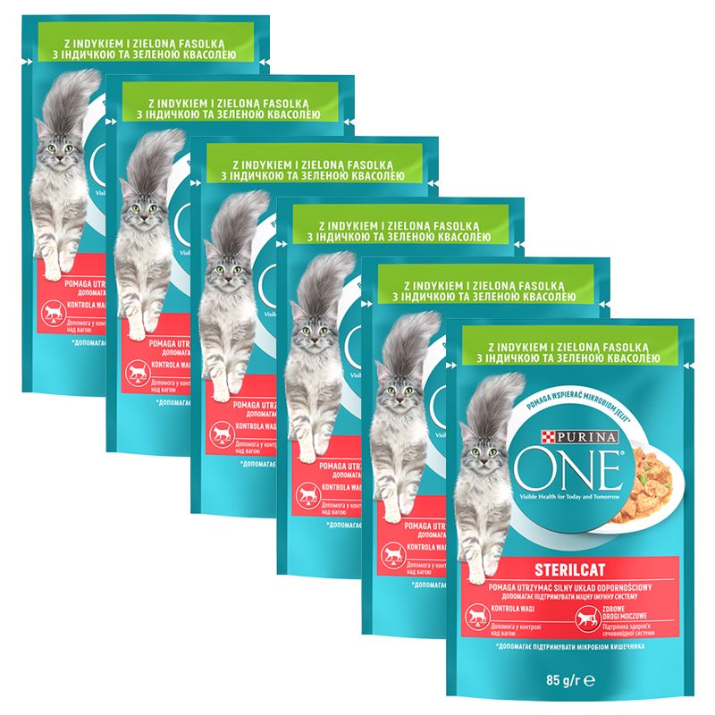 PURINA ONE STERILCAT mini fileti s puretinom i zelenim mahunarkama u umaku 6 x 85 g