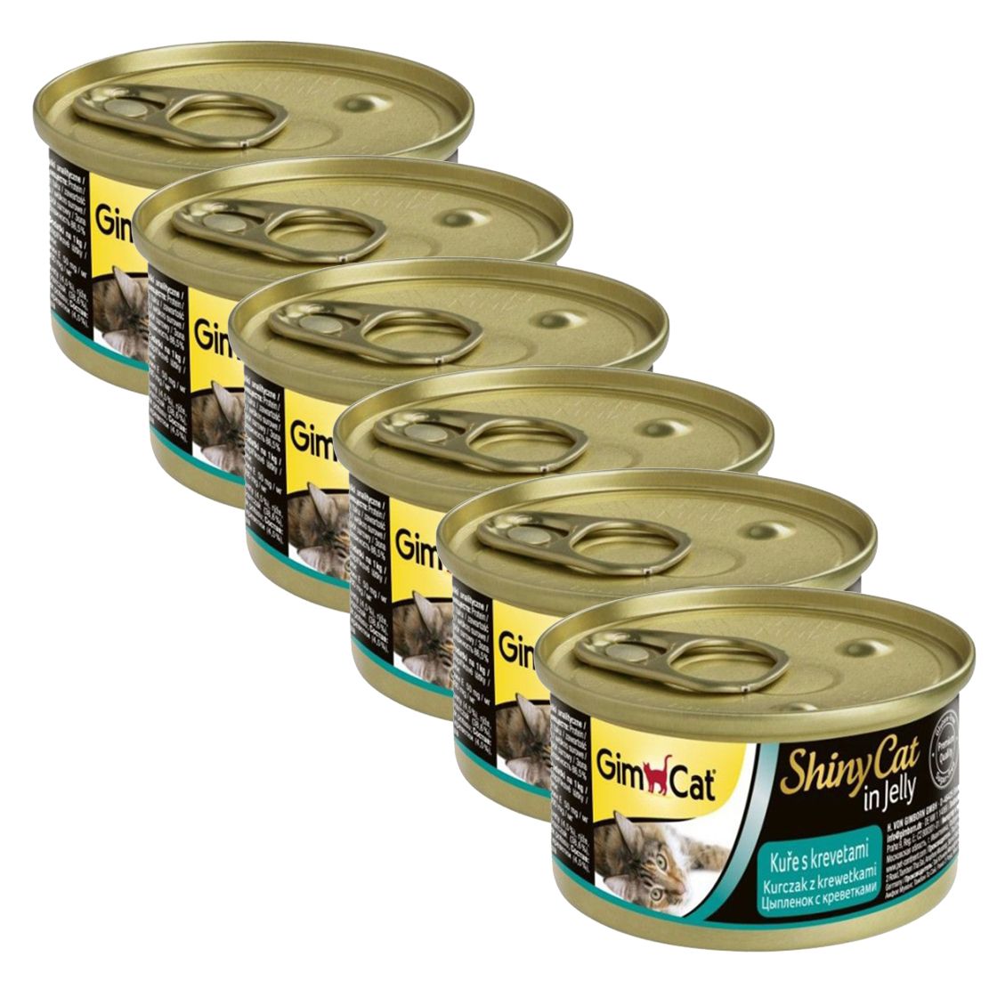 GimCat ShinyCat piletina + škampi 6 x 70 g