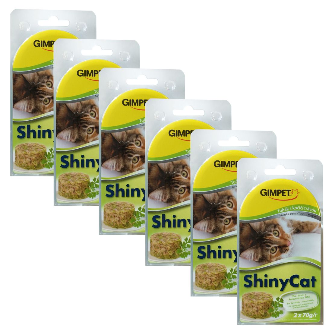 GimCat ShinyCat tuna + mačja trava 12 x 70 g