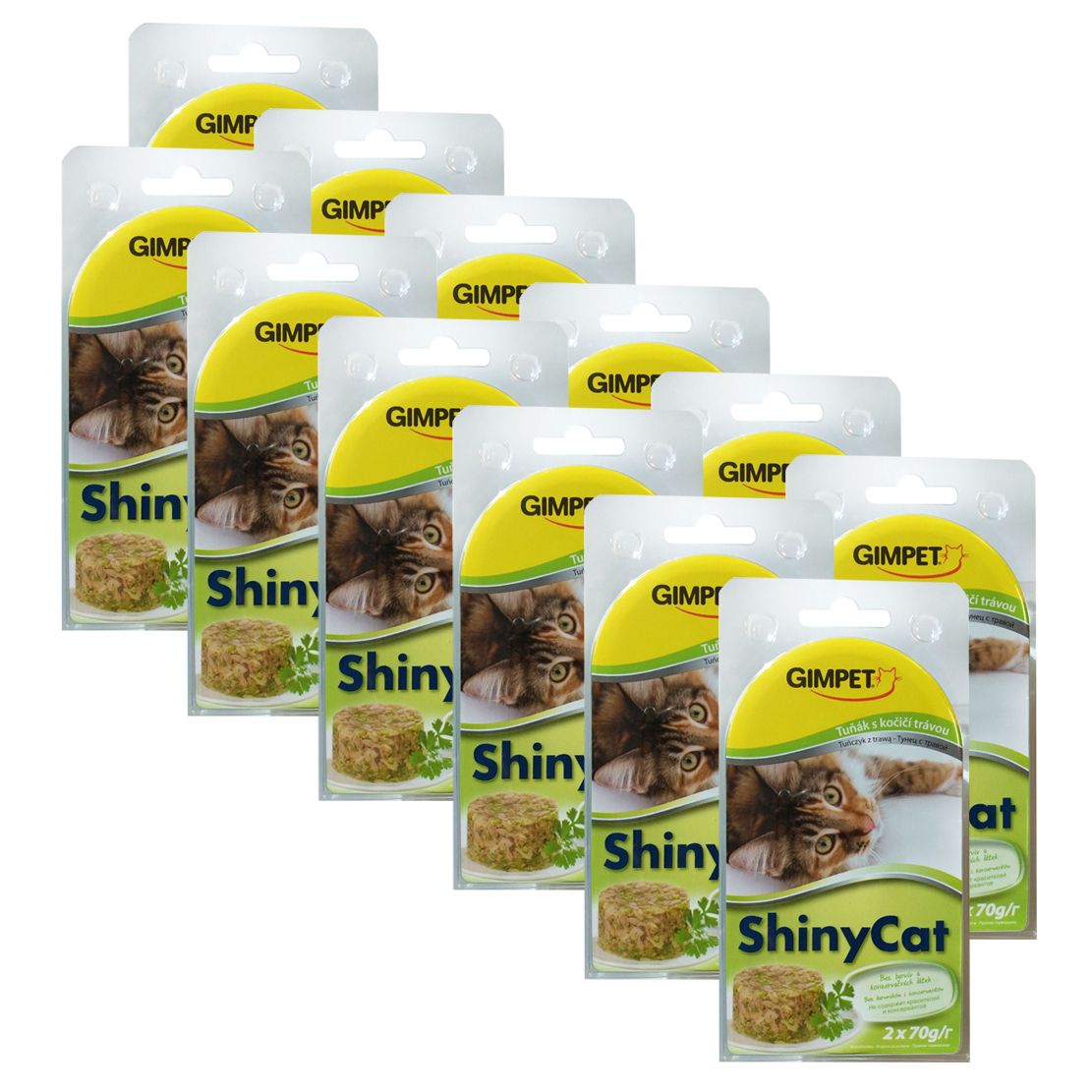GimCat ShinyCat tuna + mačja trava 24 x 70 g