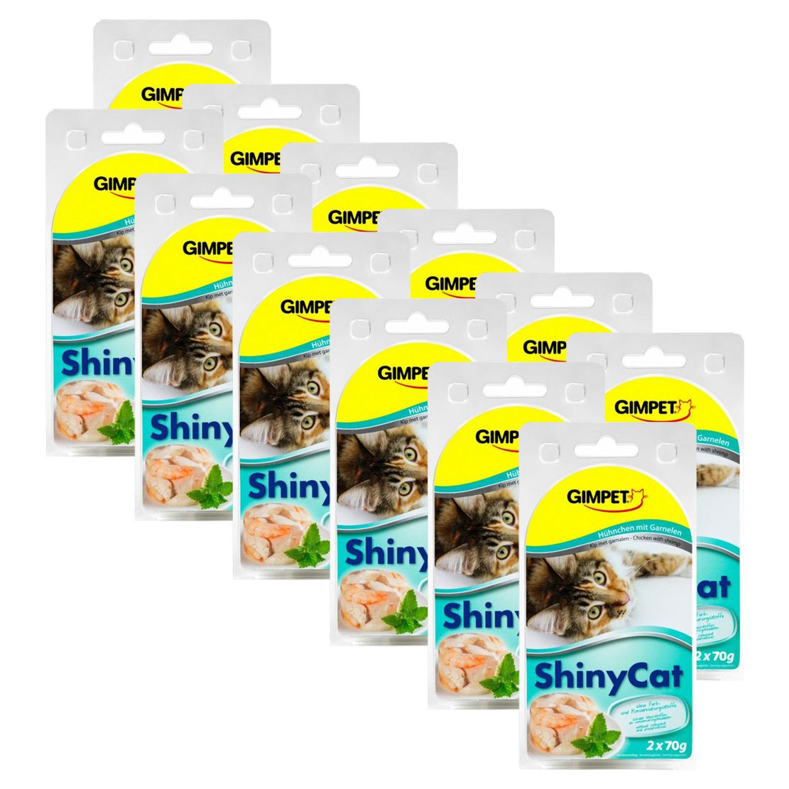 GimCat ShinyCat piletina + škampi 24 x 70 g