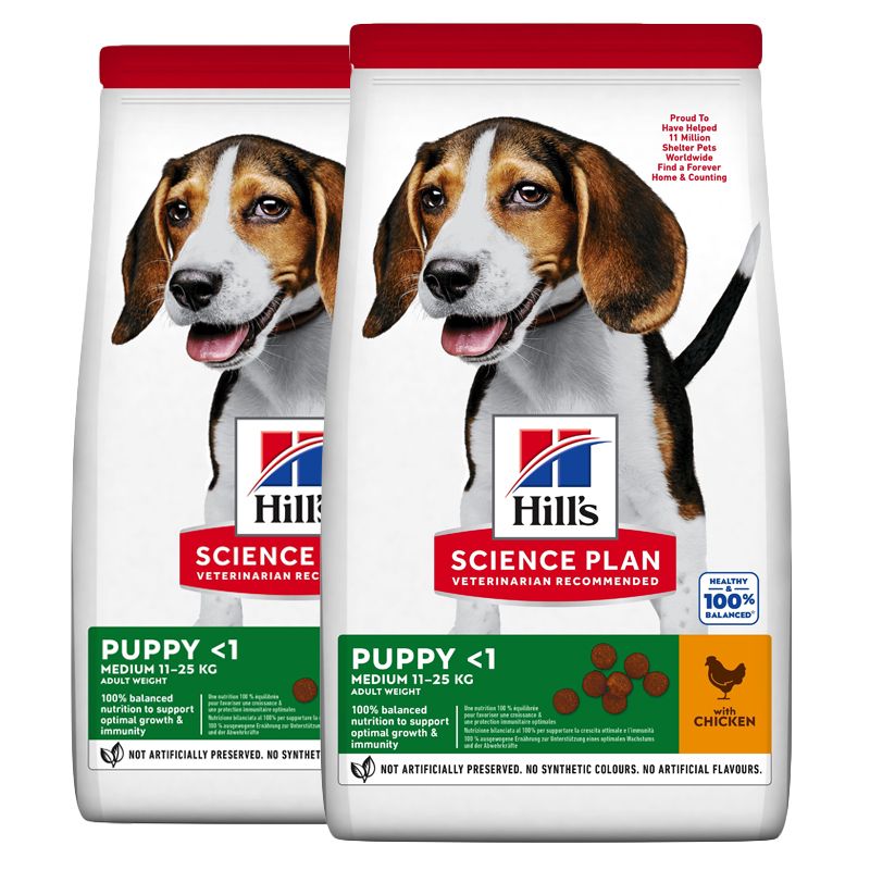 Hill's Science Plan Canine Puppy Medium Piletina 2 x 14kg