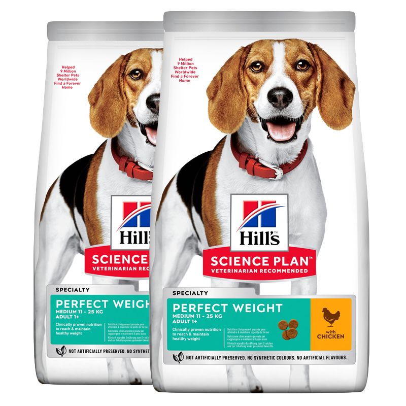 Hill's Science Plan Perfect Weight za srednje odrasle pse s piletinom 2 x 12 kg