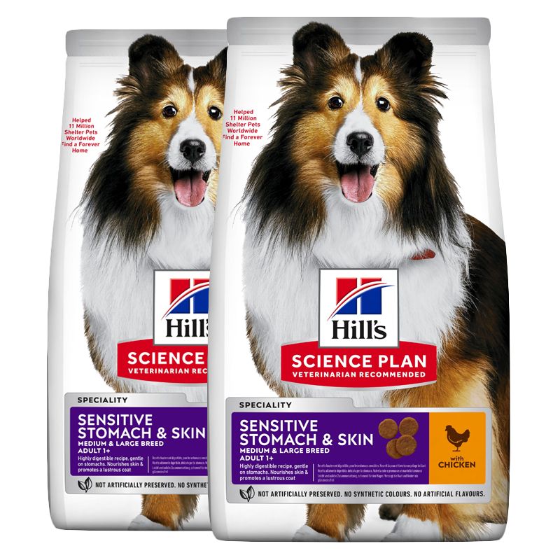 Hill's Science Plan Sensitive Stomach & Skin za odrasle pse s piletinom 2 x 14 kg