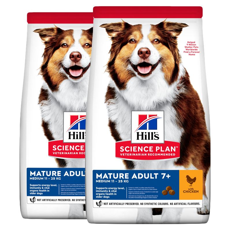 Hill's Science Plan Canine Mature Adult 7+ Medium Piletina 2 x 14kg