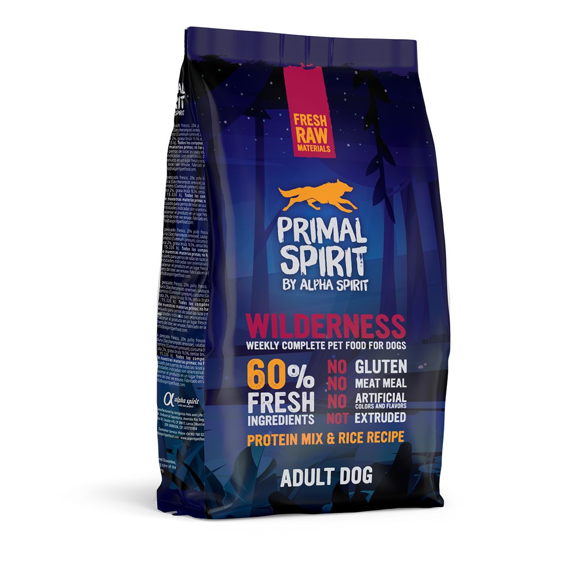 Primal Spirit Dog 60% Wilderness Dog - iberijska svinja 1kg