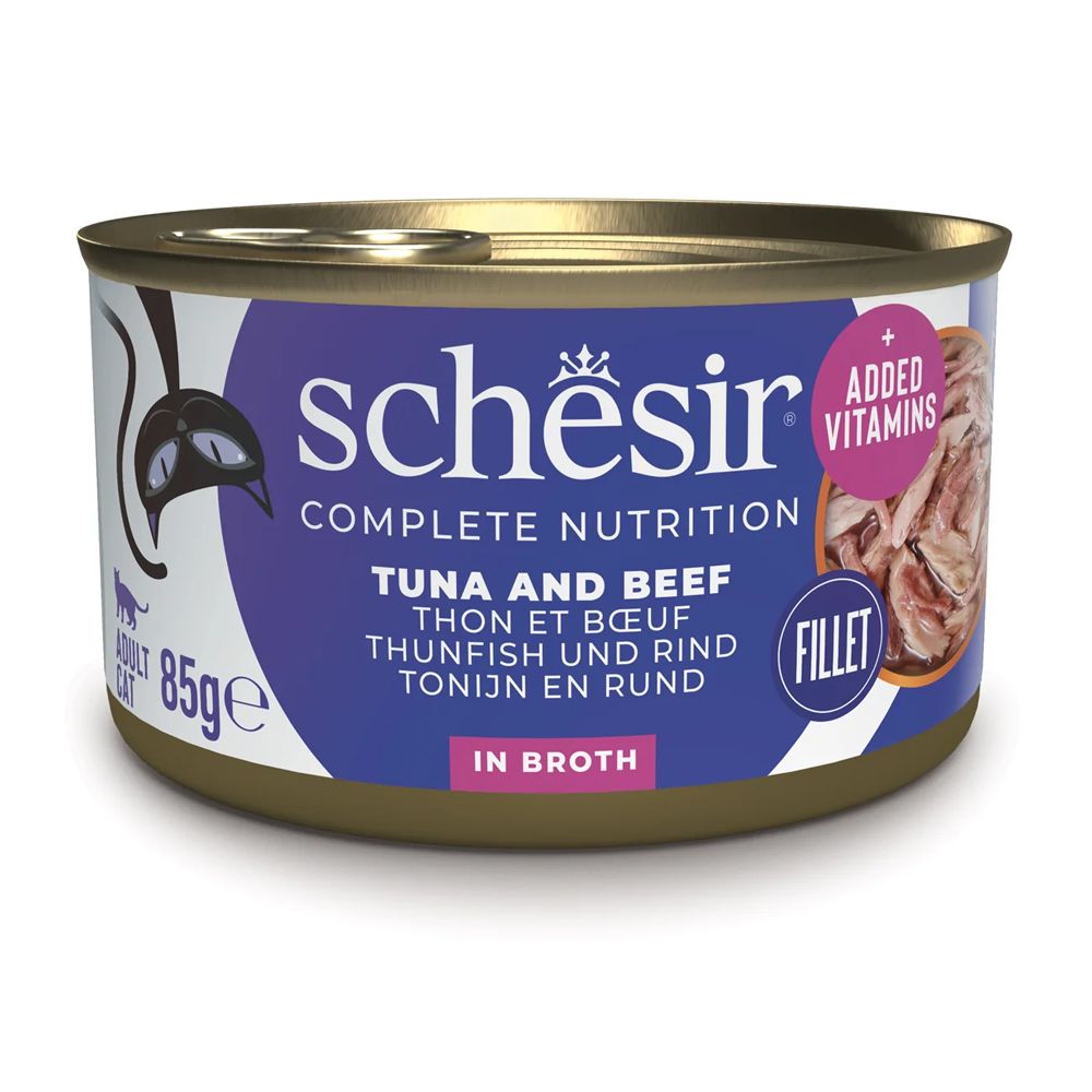 Schesir cat tuna i govedina s rižom u juhi 85 g