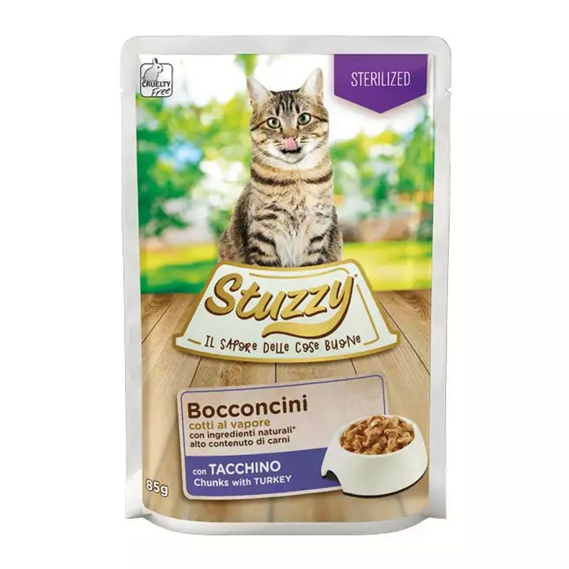 Stuzzy Cat Sterilized Kockice od puretine u umaku 85 g