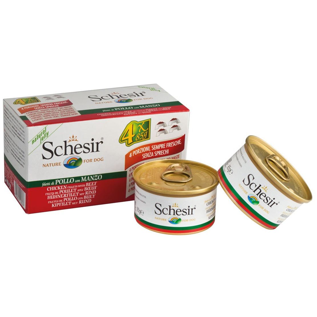 Schesir dog Multipack piletina s govedinom 4 x 85 g