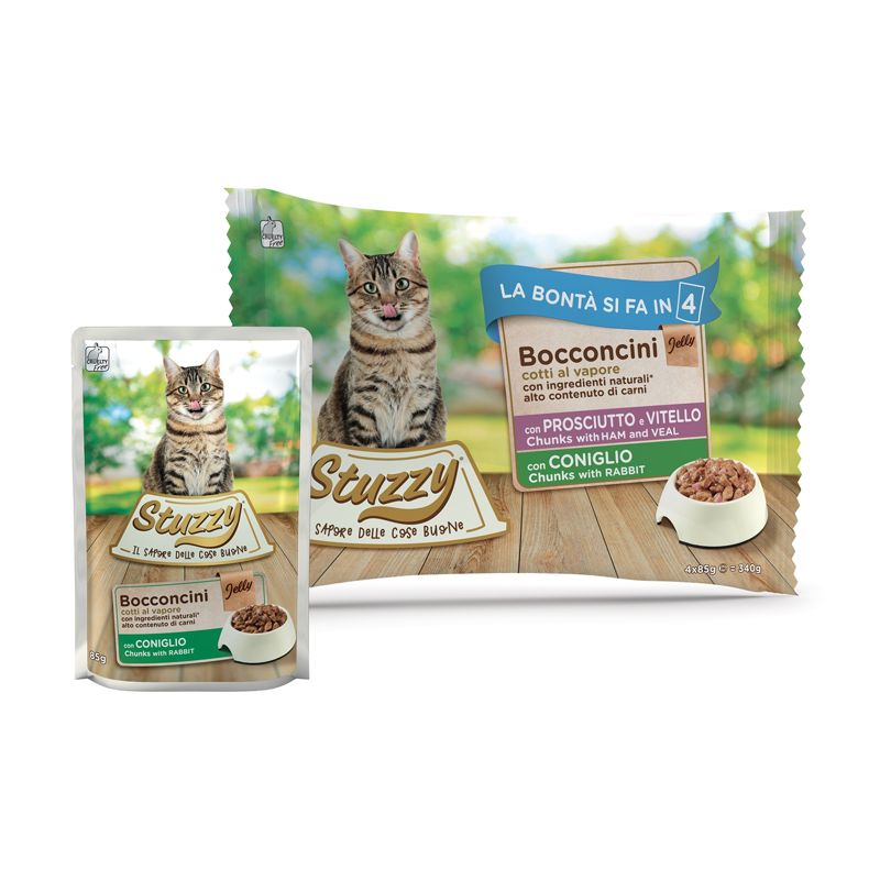 Stuzzy Cat Chunks MULTIPACK svinjetina, teleća i zečja mesna kockice 4 x 85 g