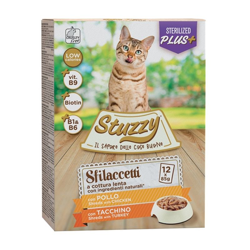 Stuzzy Cat Shreds MULTIPACK Sterilized trganje piletine i puretine 12 x 85 g