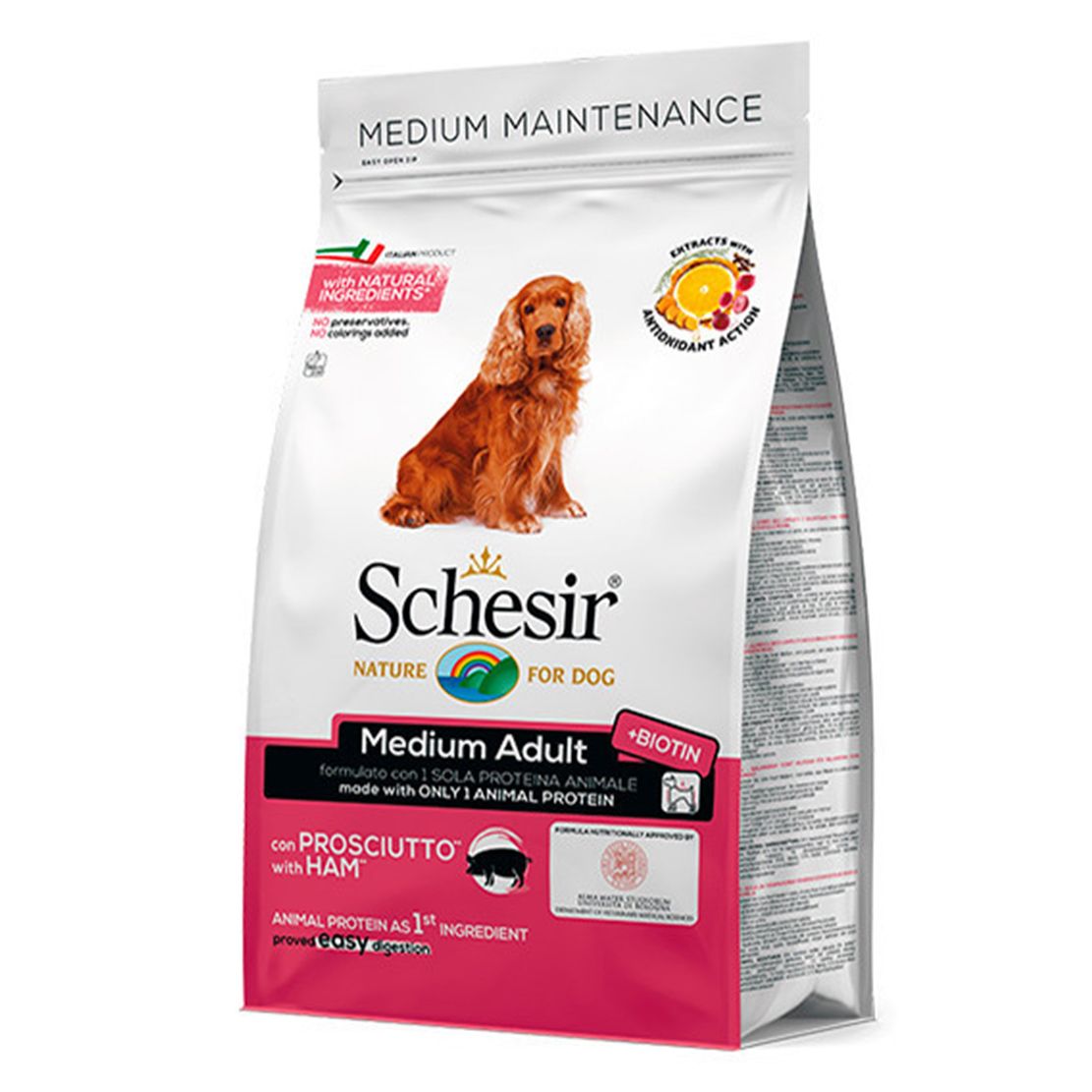 Schesir dog Medium Adult - Svinjska šunka s rižom 12 kg