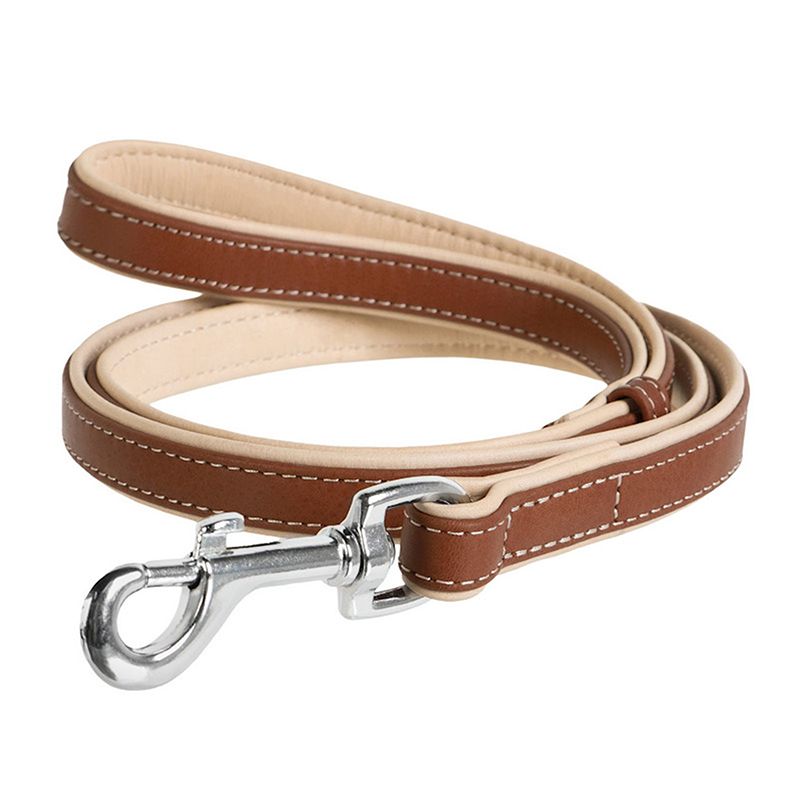 Kožna uzda WAUDOG Soft - 122cm, 25mm - smeđa - bežna
