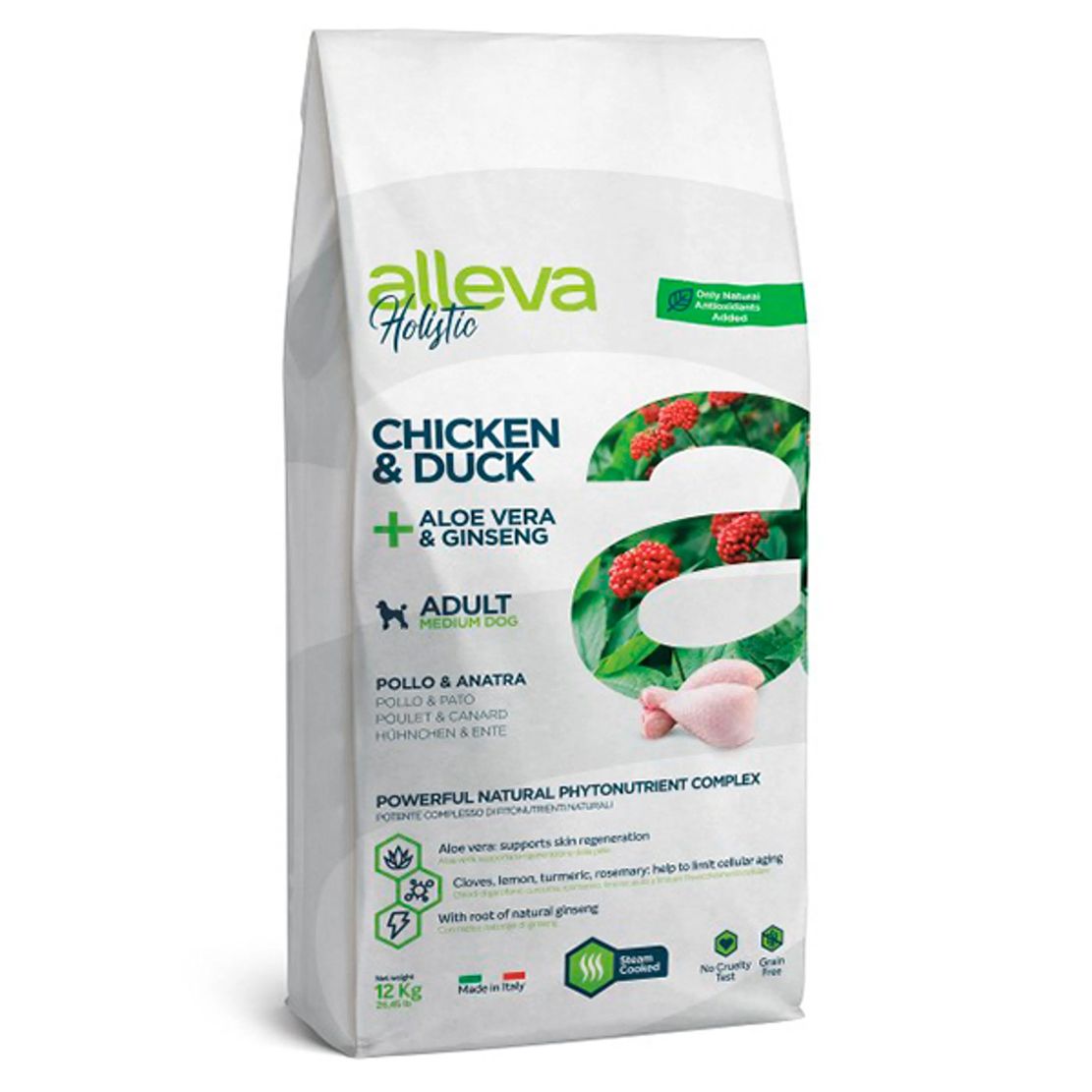 Alleva HOLISTIC dog adult medium chicken & duck 12 kg
