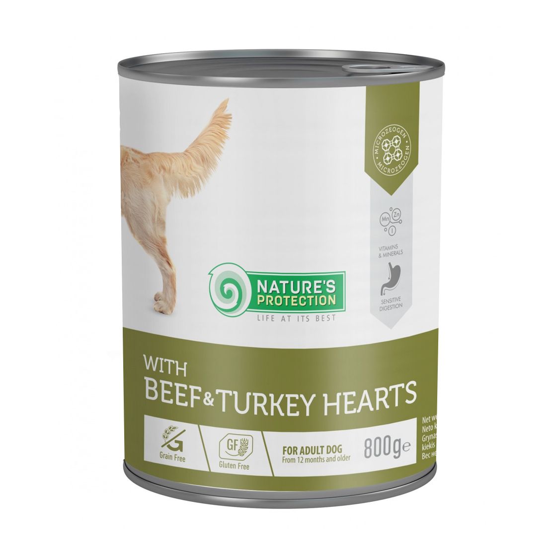Natures Protection dog adult Beef & Turkey hearts 800 g