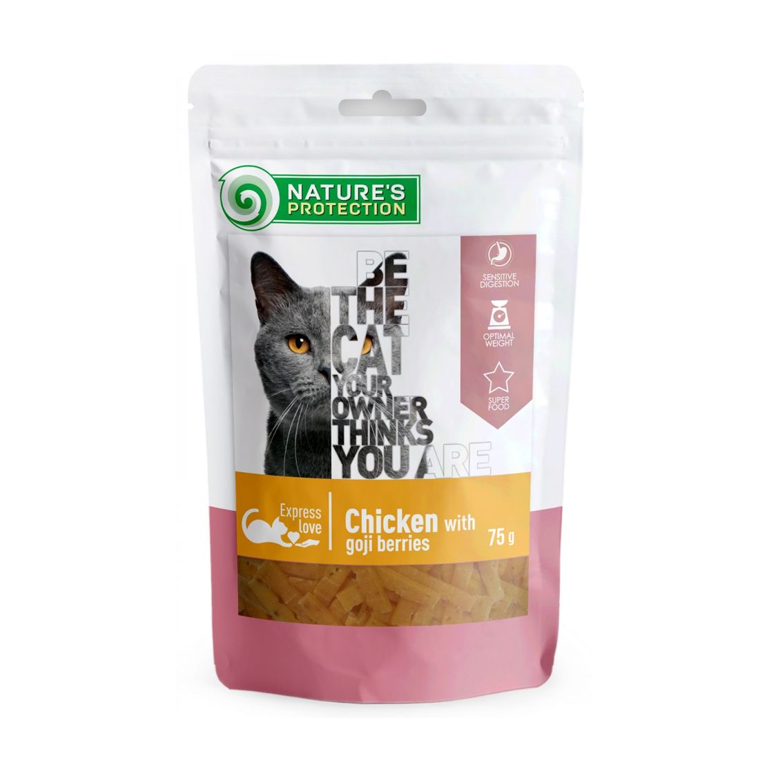 Natures Protection mačka chicken and goji berries kockice 75 g