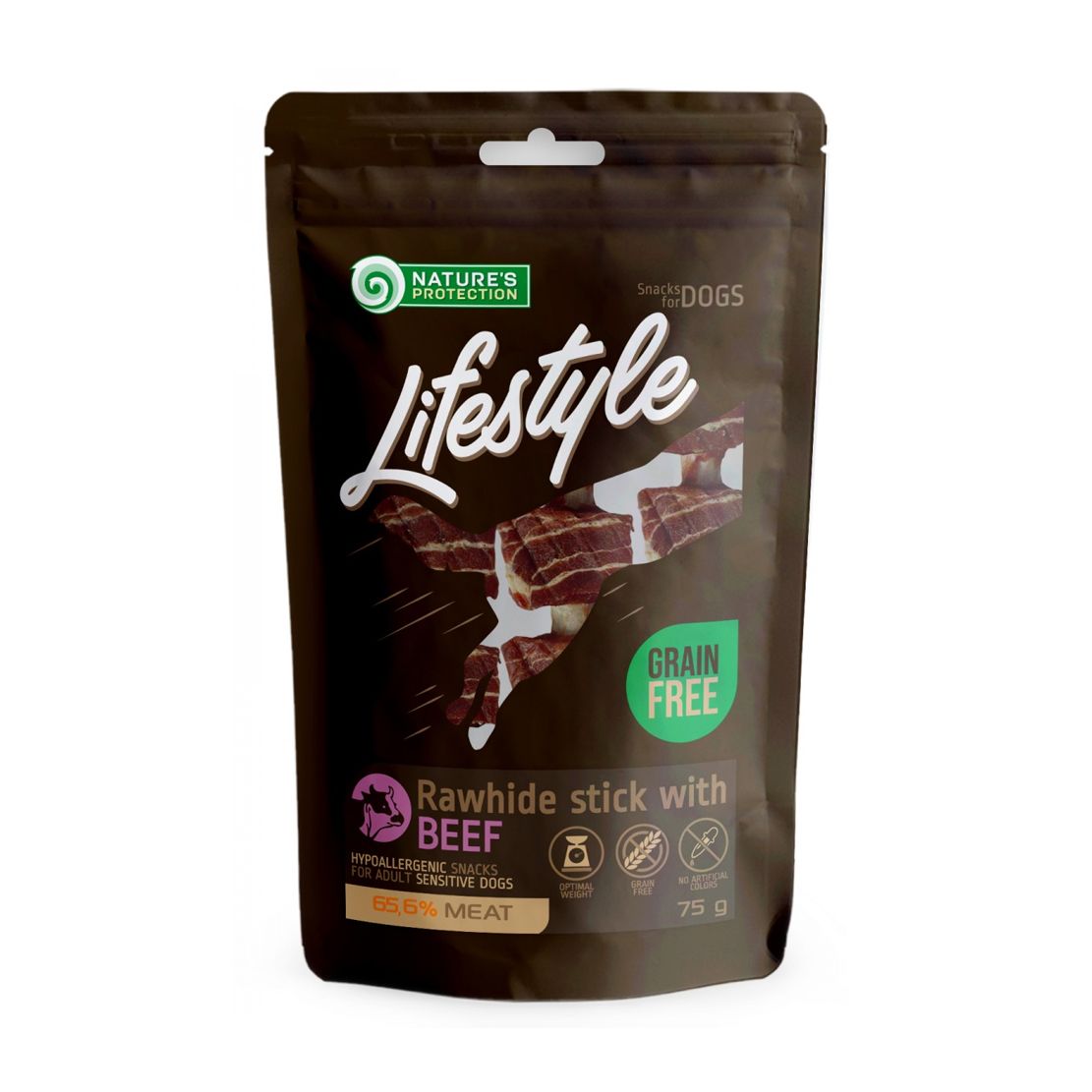 Natures Protection Lifestyle dog Rawhide foaming sticks with beef 75 g