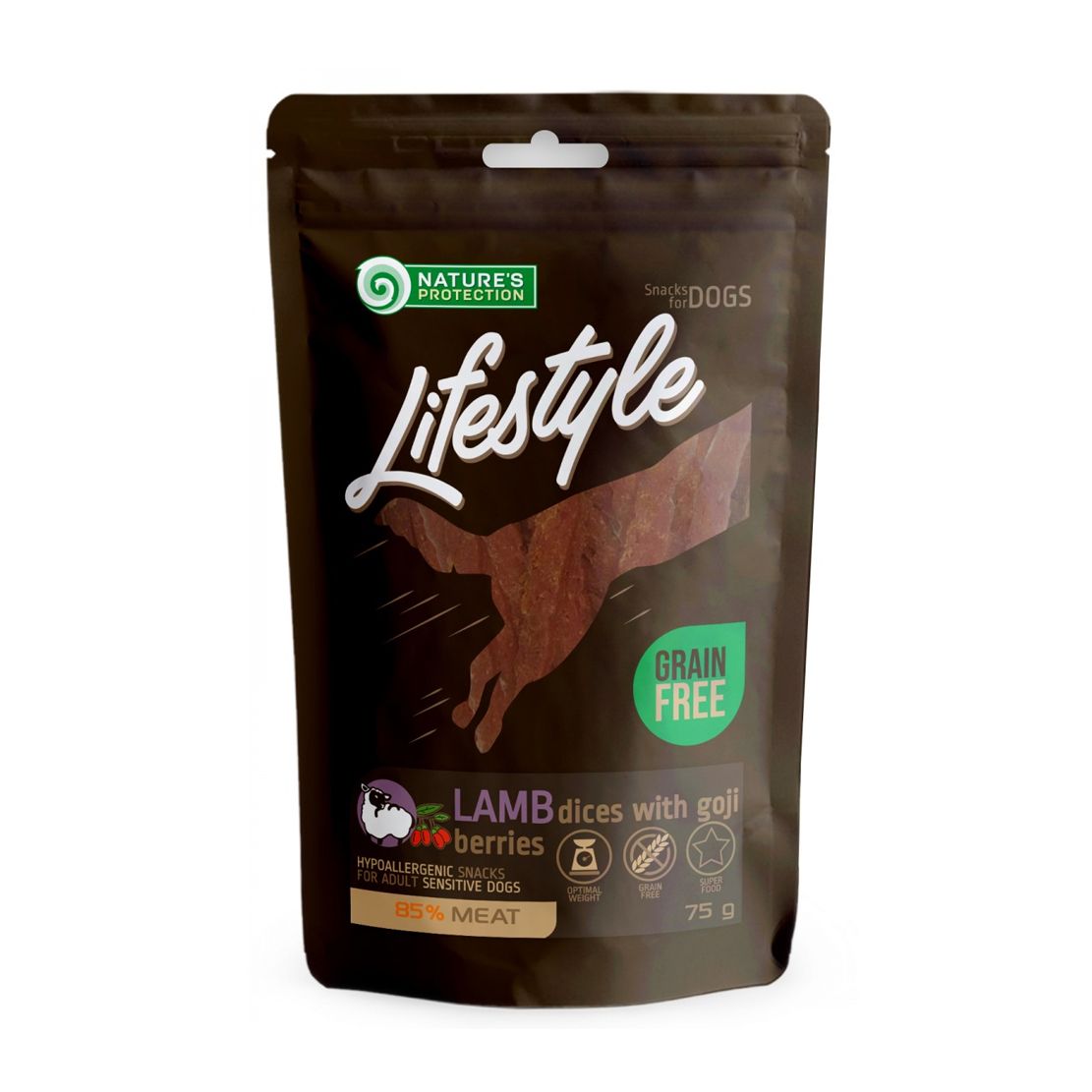 Natures Protection Lifestyle dog soft lamb dices with goji berries 75 g