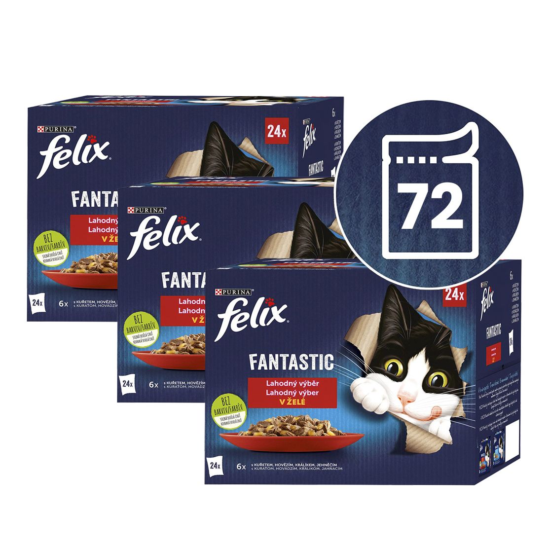 Kapsice FELIX Fantastic ukusni izbor u želeu - multi pakiranje 72 x 85 g