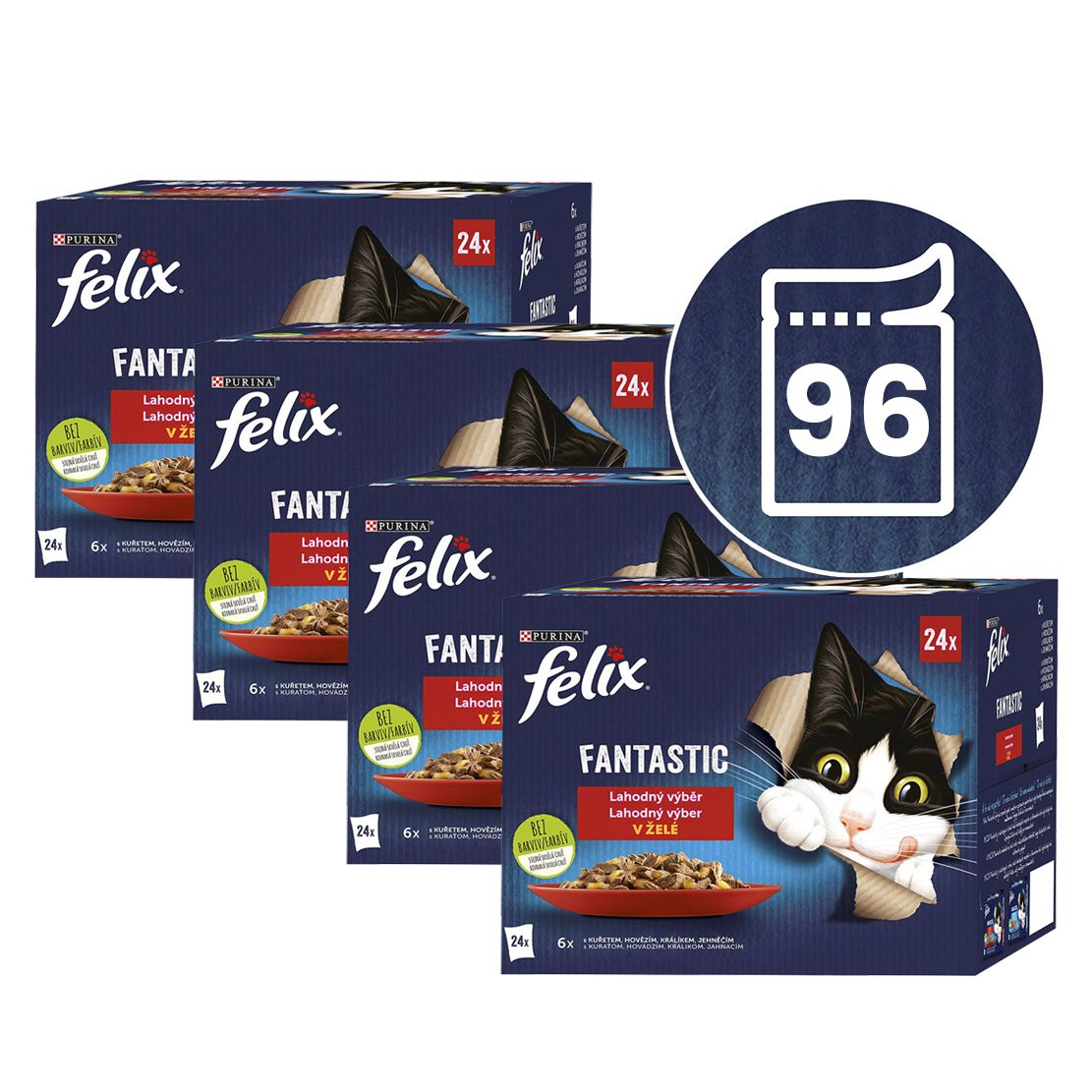 Kapsice FELIX Fantastic ukusni izbor u želeu - multi pakiranje 96 x 85 g