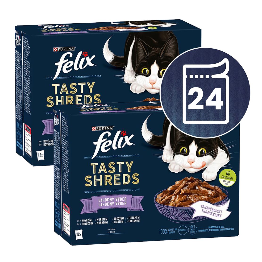 Konzervice FELIX Tasty Shreds ukusni izbor s ribom u umaku 24 x 80 g