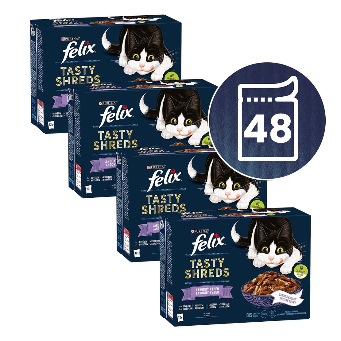 FELIX Tasty Shreds ukusni izbor s ribom u umaku 48 x 80 g