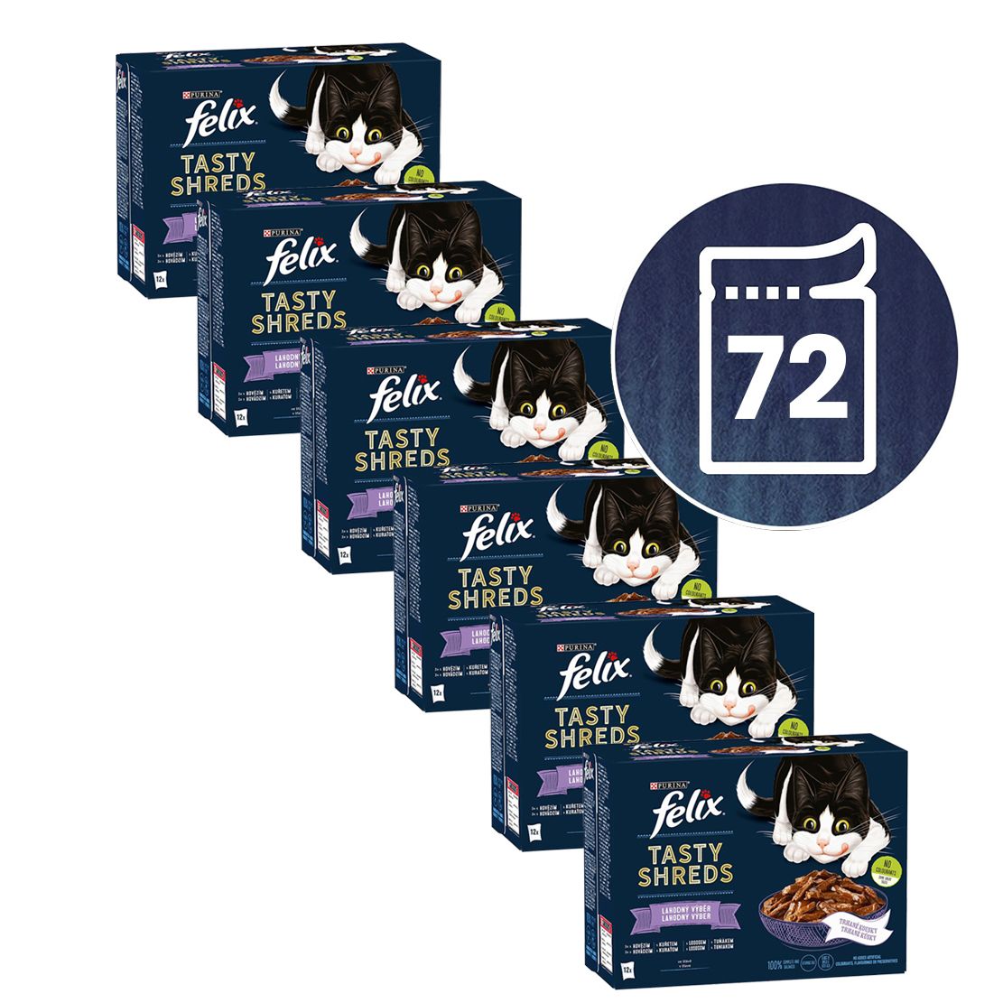 FELIX Tasty Shreds ukusni izbor s ribom u umaku 72 x 80 g