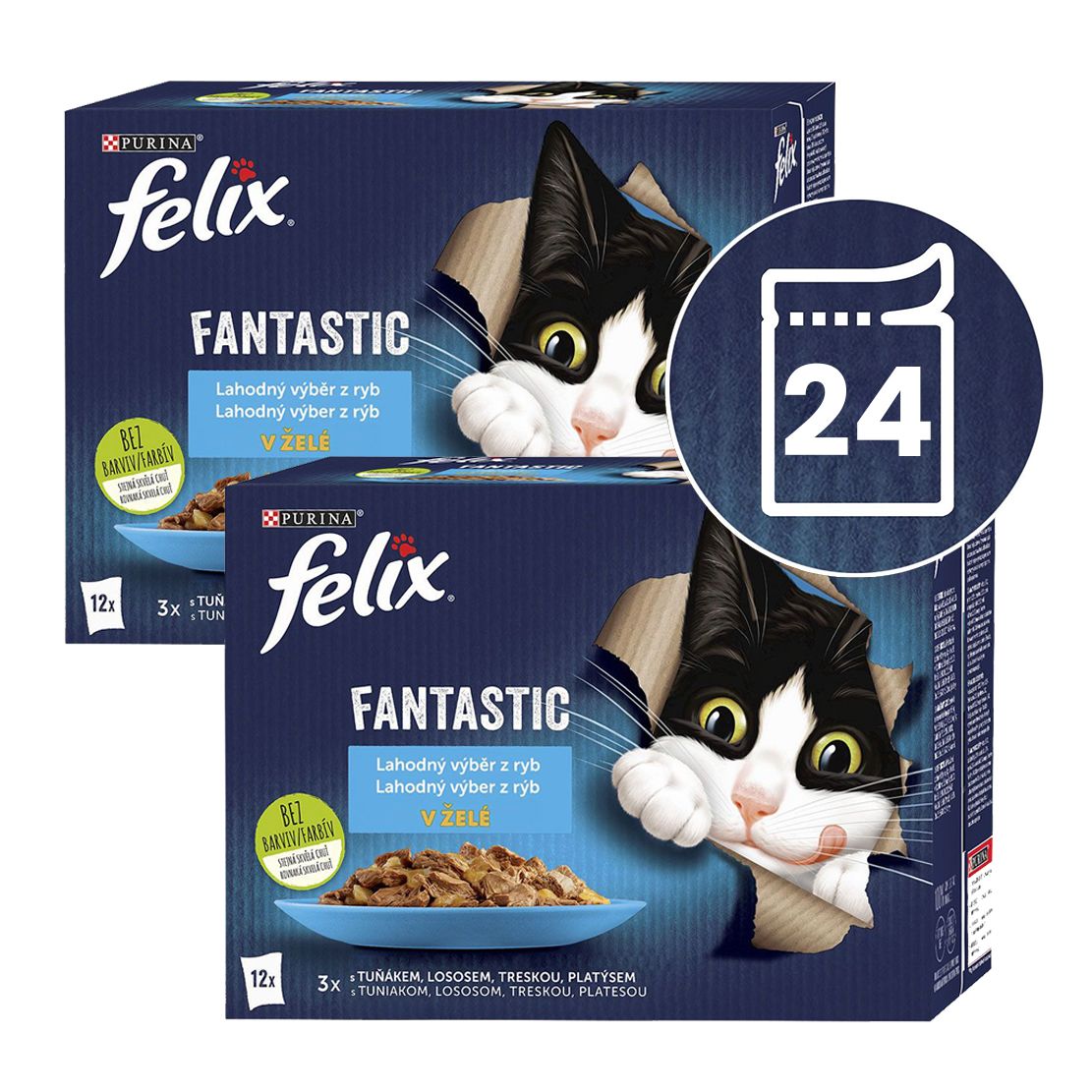 FELIX Fantastic izbor s lososom, plodovima mora, tunom, bakalarom 24 x 85 g