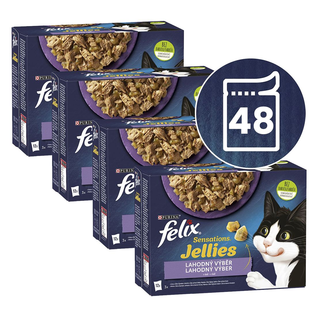 Kapsice FELIX Sensations izbor u aromatiziranom želeu s janjetinom, skušom, haringom i puretinom 48 x 85 g