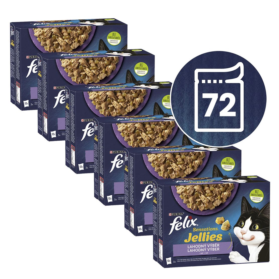 Kapsice FELIX Sensations izbor u aromatiziranom želeu s janjetinom, skušom, haringom i puretinom 72 x 85 g