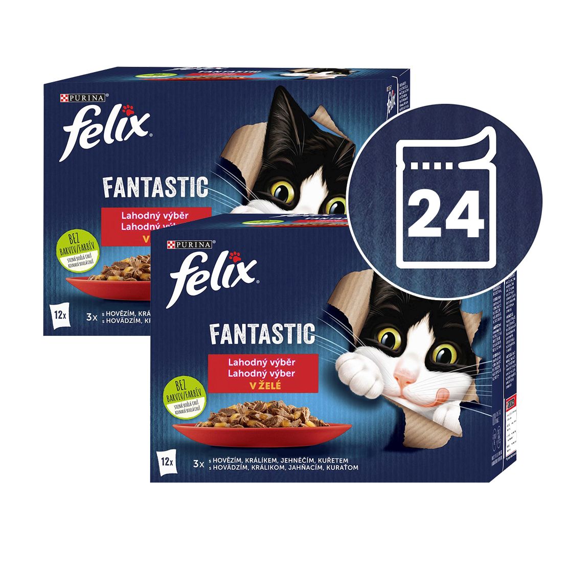 Kapsice FELIX Fantastic ukusni izbor s piletinom, s govedinom, s zečetinom, s janjetinom 24 x 85 g