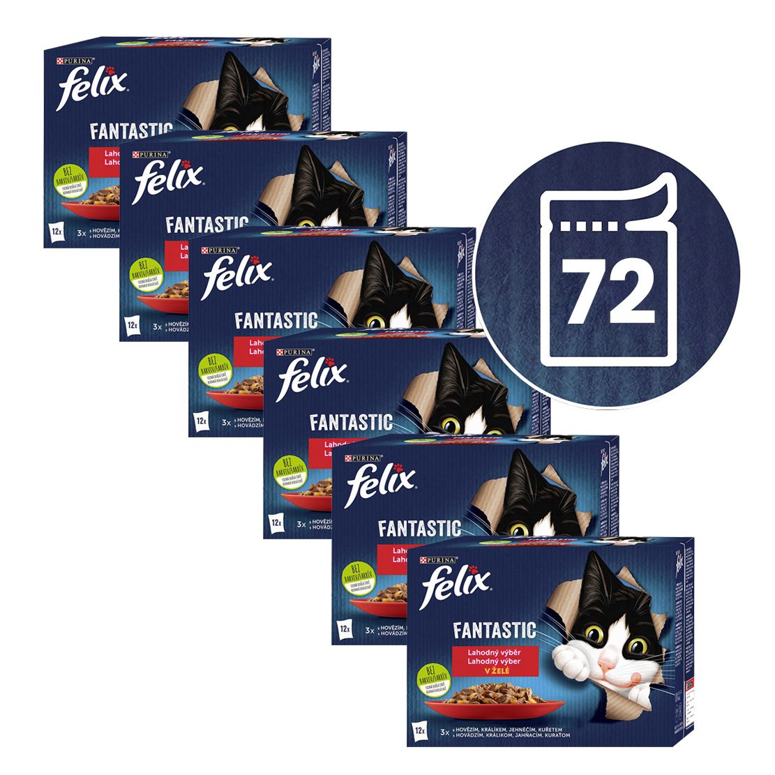 Kapsice FELIX Fantastic ukusni izbor s piletinom, s govedinom, s zečetinom, s janjetinom 72 x 85 g