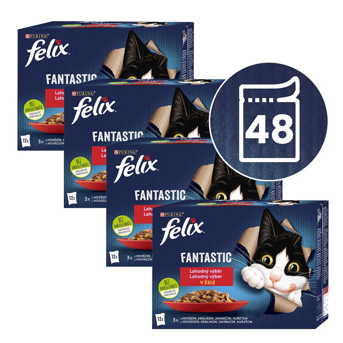 Kapsice FELIX Fantastic ukusni izbor s piletinom, s govedinom, s zečetinom, s janjetinom 48 x 85 g