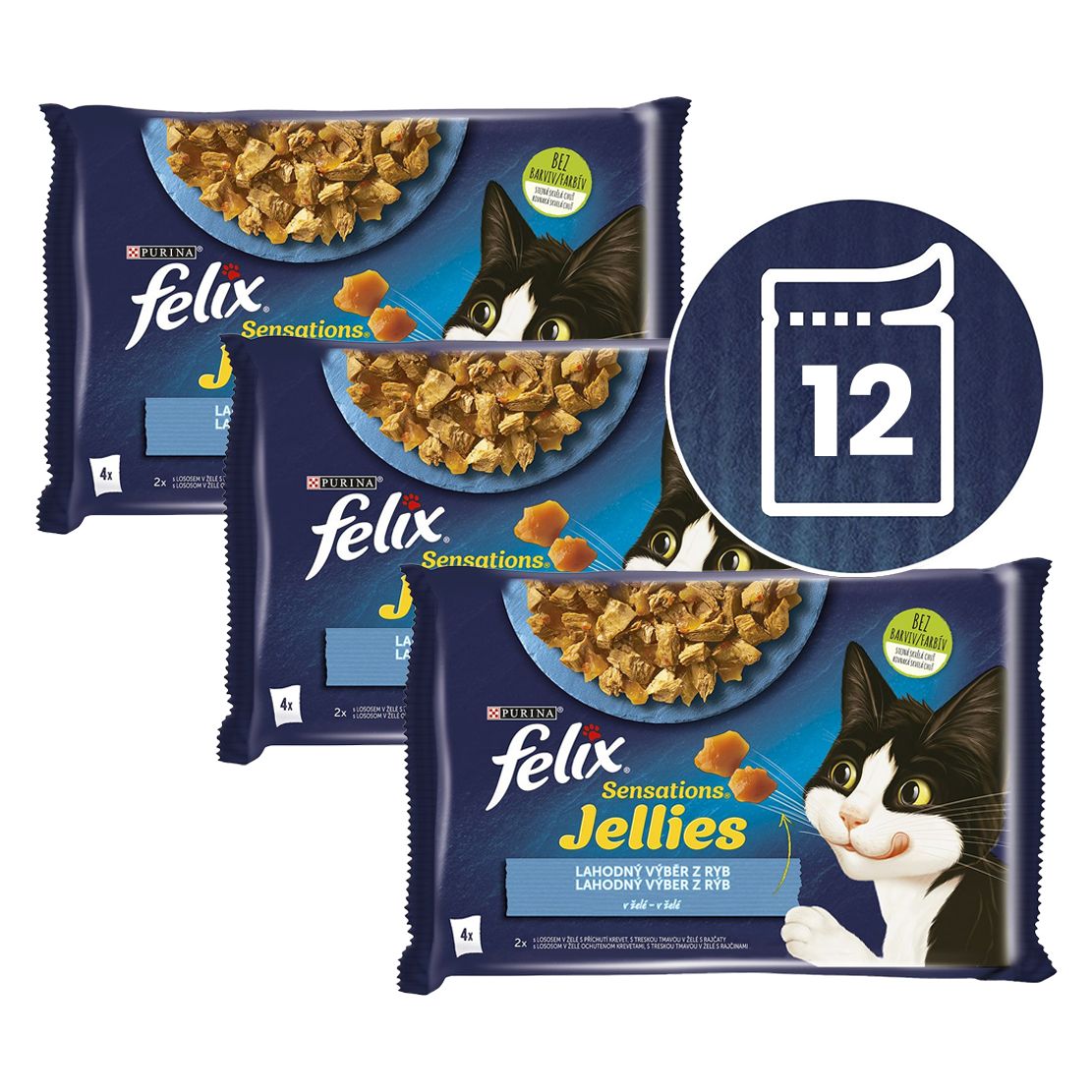 Kapsice FELIX Sensations Jellies, ukusni izbor ribe u želeu 12 x 85 g