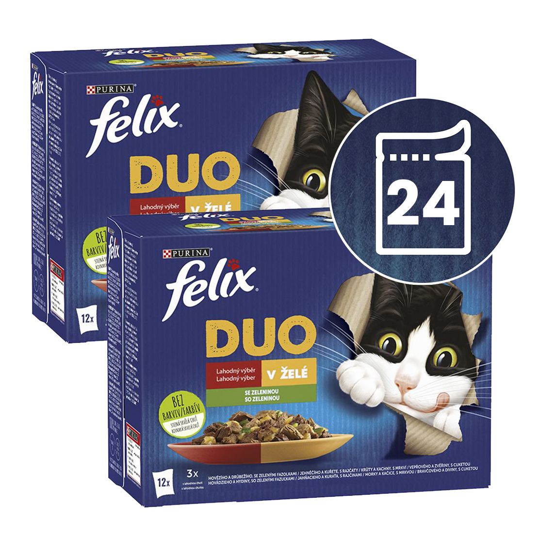 FELIX Fantastic DUO vrećice, ukusni izbor s povrćem u želeu 24 x 85 g