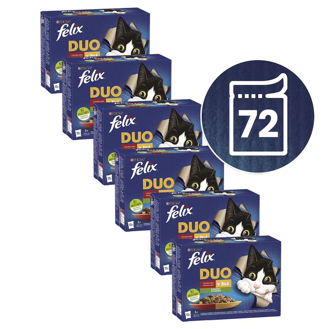FELIX Fantastic DUO vrećice, ukusni izbor s povrćem u želeu 72 x 85 g
