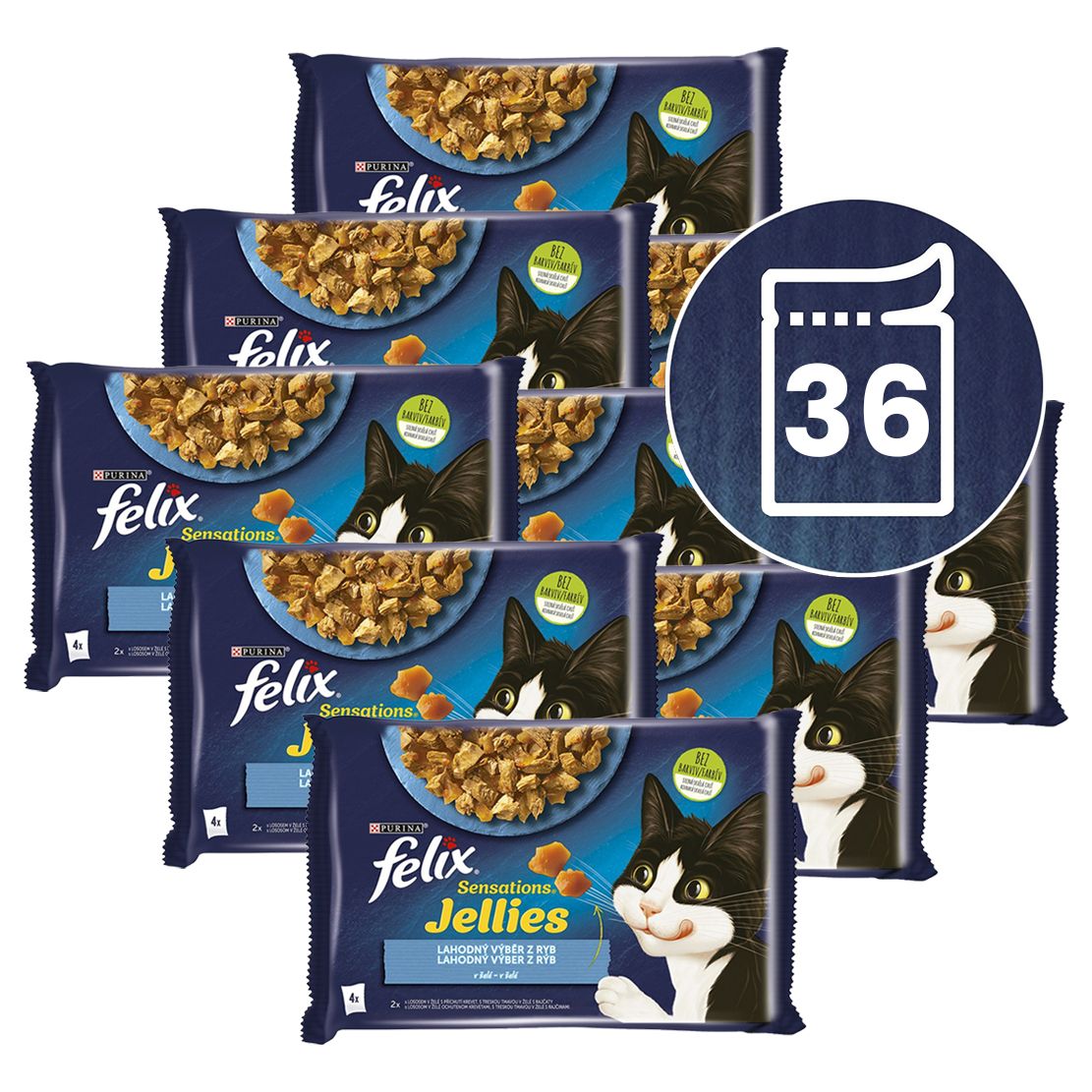 FELIX Sensations Jellies, ukusni izbor ribe u želeu 36 x 85 g