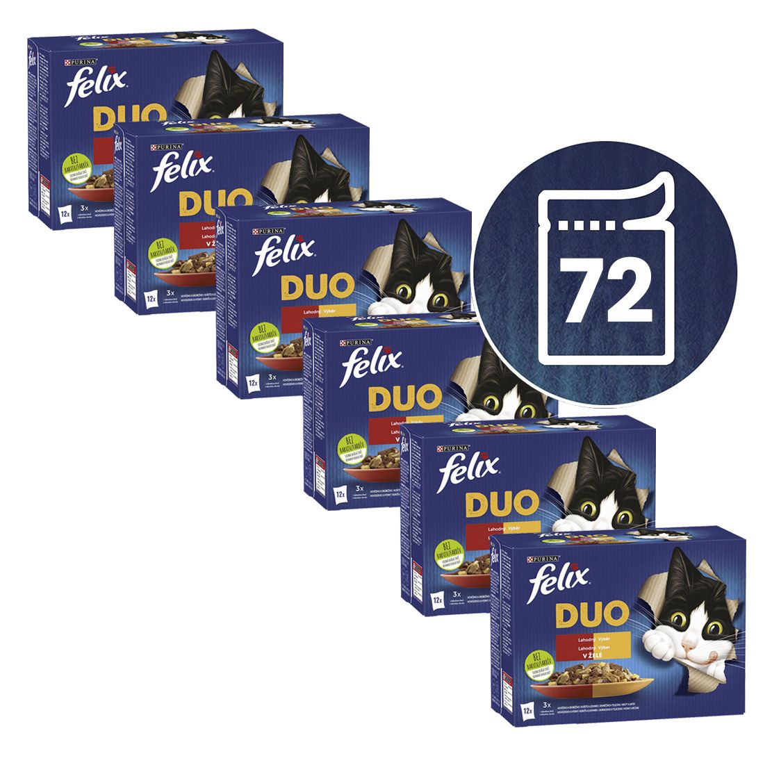 Konzervice FELIX Fantastic DUO, ukusni izbor u želeu 72 x 85 g