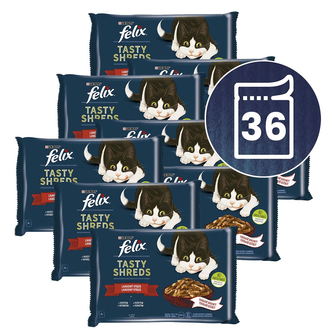 Konzervice FELIX Tasty Shreds ukusni izbor u umaku 36 x 80 g