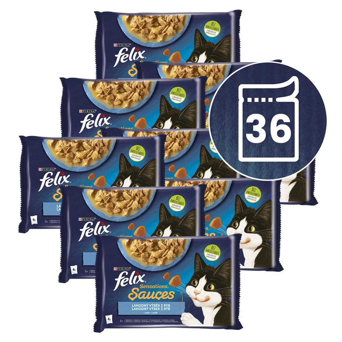 Kapsice FELIX Sensations Umaci bakalara, sardine 36 x 85 g