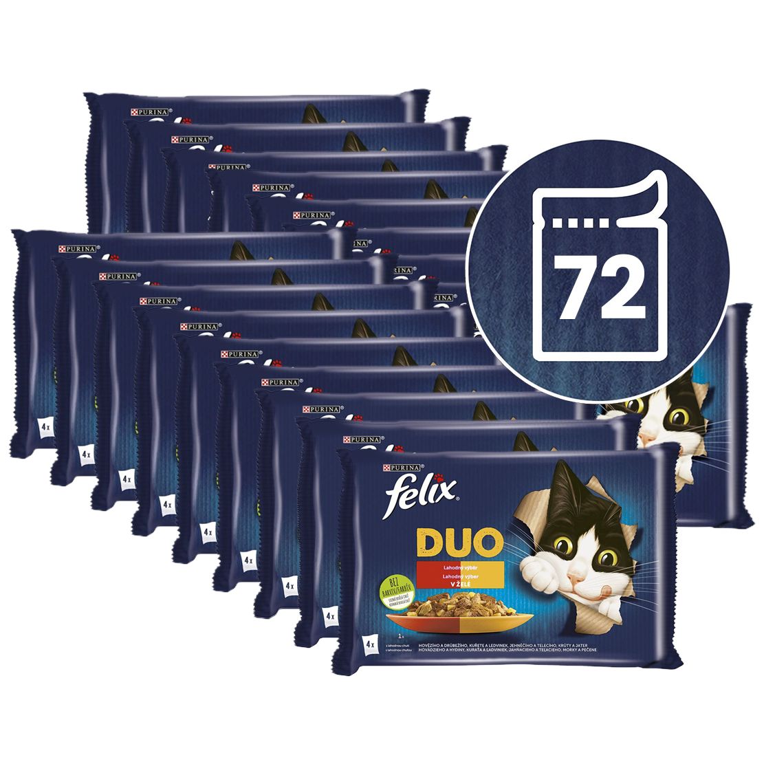 FELIX Fantastic DUO vrećice, ukusni izbor u želeu 72 x 85 g