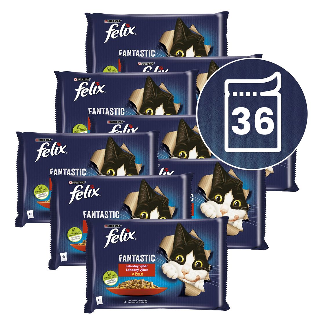 FELIX Fantastic konzervice s kunićem i janjetinom u želeu 36 x 85 g
